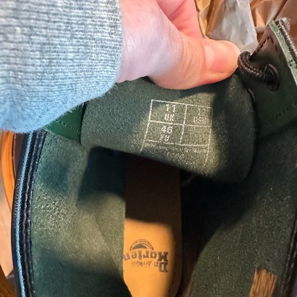 Dr. Martens 1460 Green Leather Boots - Picture 5 of 5